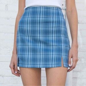 Blue Plaid Mini Skirt